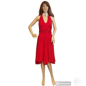 S.L fashion Marilyn Monroe Style Red Halter Summer Wedding/ Prom /Summer dress